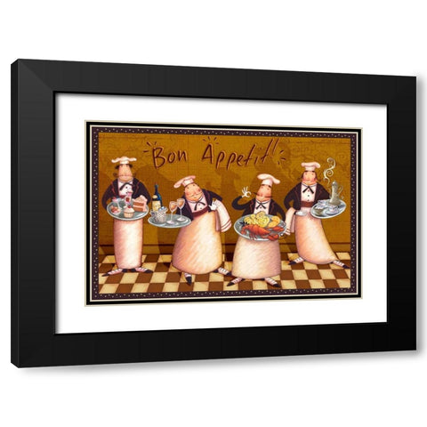 Chefs Bon Appetit Black Modern Wood Framed Art Print with Double Matting by Eisner, Viv