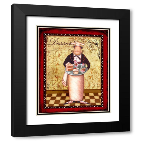 Chef 2 Dessert Black Modern Wood Framed Art Print with Double Matting by Eisner, Viv