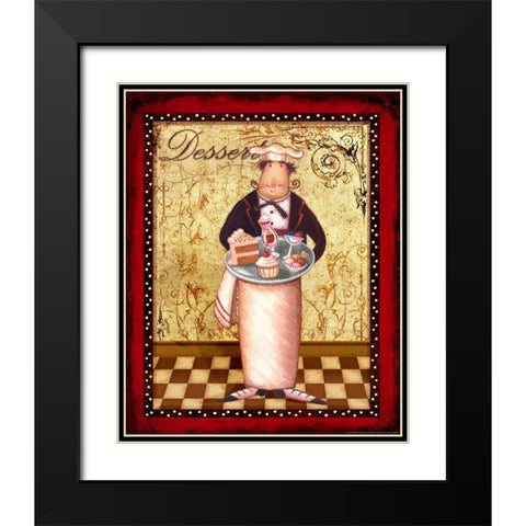 Chef 2 Dessert Black Modern Wood Framed Art Print with Double Matting by Eisner, Viv
