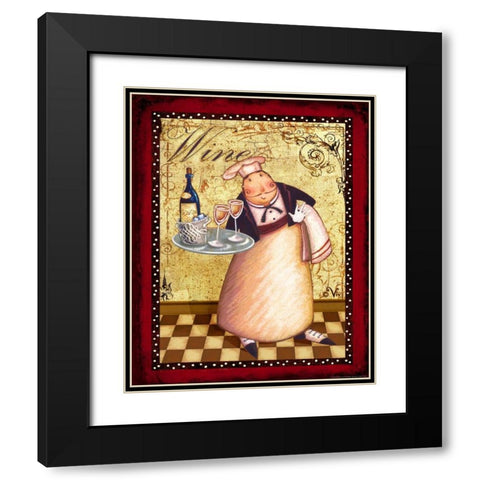 Chef 4 Wine Black Modern Wood Framed Art Print with Double Matting by Eisner, Viv