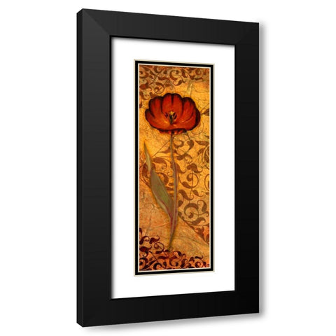 Red Tulip One Black Modern Wood Framed Art Print with Double Matting by Eisner, Viv