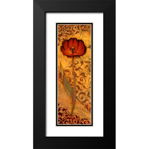 Red Tulip One Black Modern Wood Framed Art Print with Double Matting by Eisner, Viv