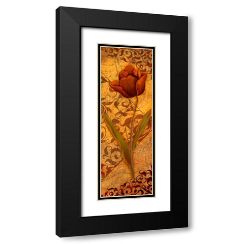Red Tulip Two Black Modern Wood Framed Art Print with Double Matting by Eisner, Viv