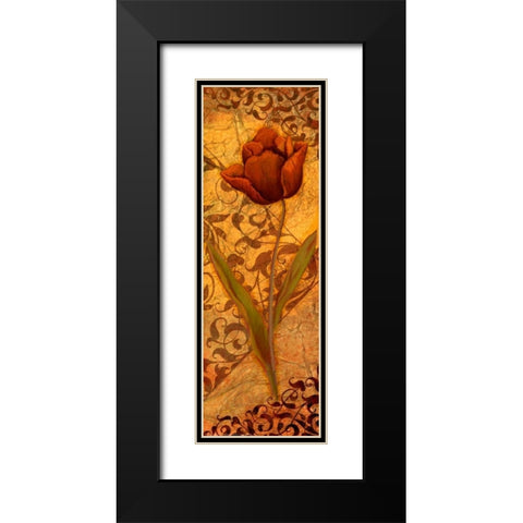 Red Tulip Two Black Modern Wood Framed Art Print with Double Matting by Eisner, Viv