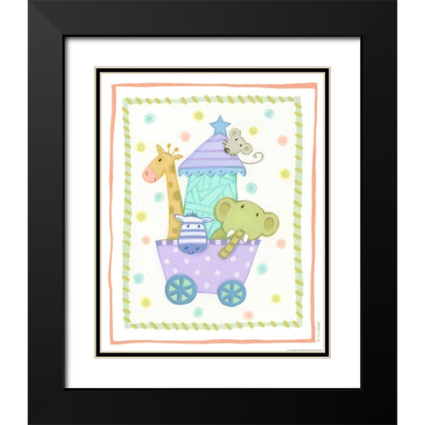 Animal Cart Black Modern Wood Framed Art Print with Double Matting by Eisner, Viv