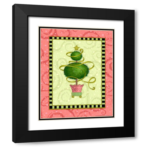 Holiday Tree 1 Black Modern Wood Framed Art Print with Double Matting by Eisner, Viv