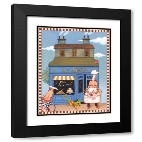 Chef 5 Chez Bistro Black Modern Wood Framed Art Print with Double Matting by Eisner, Viv