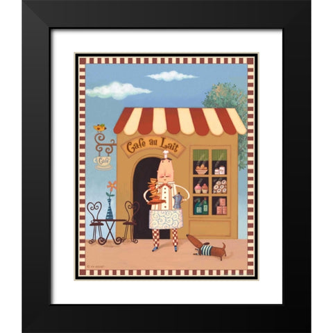 Chef 6 Cafe Au Lait Black Modern Wood Framed Art Print with Double Matting by Eisner, Viv