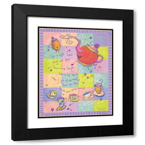 Rhyme 1 Teapot Black Modern Wood Framed Art Print with Double Matting by Eisner, Viv