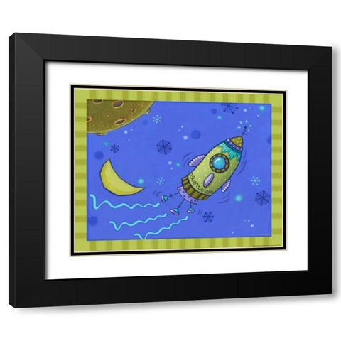Spaceship Black Modern Wood Framed Art Print with Double Matting by Eisner, Viv