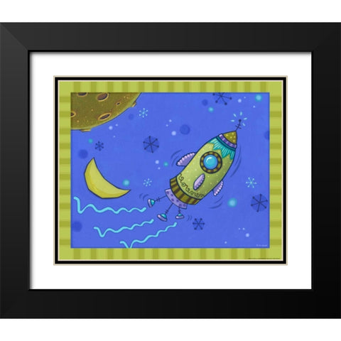 Spaceship Black Modern Wood Framed Art Print with Double Matting by Eisner, Viv