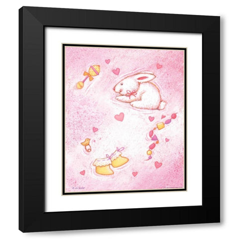 Nursery 1 Bunny Black Modern Wood Framed Art Print with Double Matting by Eisner, Viv