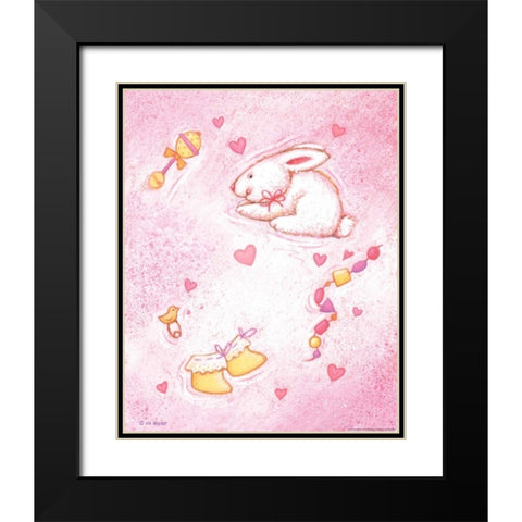 Nursery 1 Bunny Black Modern Wood Framed Art Print with Double Matting by Eisner, Viv