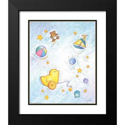 Nursery 2 Chick Black Modern Wood Framed Art Print with Double Matting by Eisner, Viv