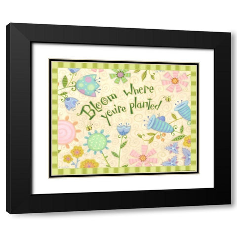 Sayings 2 Bloom Black Modern Wood Framed Art Print with Double Matting by Eisner, Viv