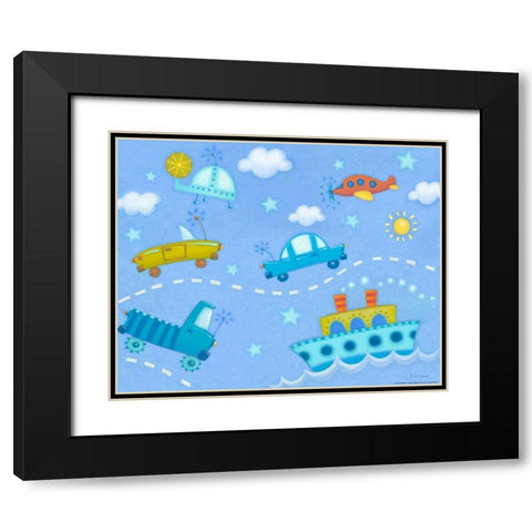 Travel Time Black Modern Wood Framed Art Print with Double Matting by Eisner, Viv
