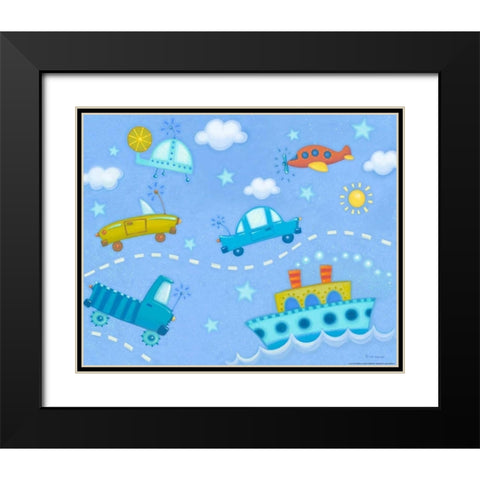 Travel Time Black Modern Wood Framed Art Print with Double Matting by Eisner, Viv