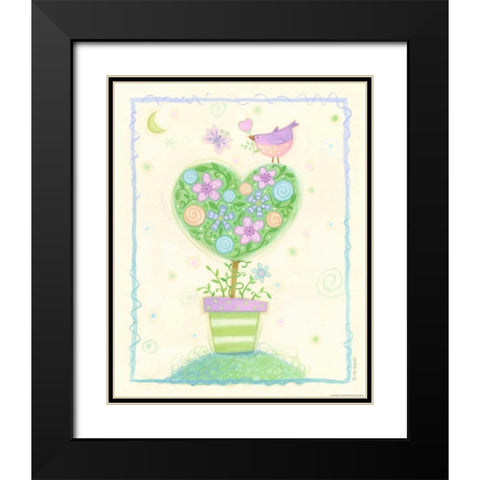 Heart Tree Black Modern Wood Framed Art Print with Double Matting by Eisner, Viv