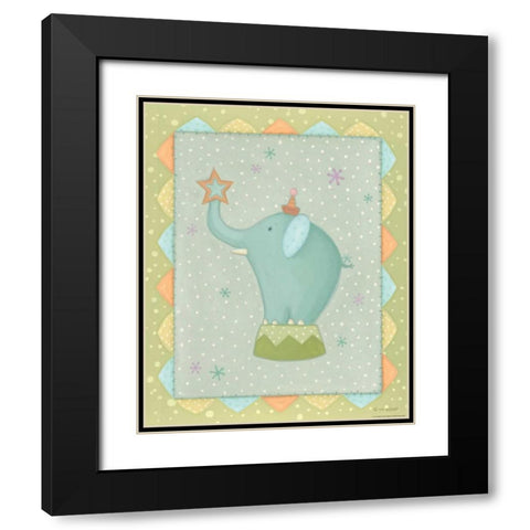 Circus 2 Elephant Black Modern Wood Framed Art Print with Double Matting by Eisner, Viv