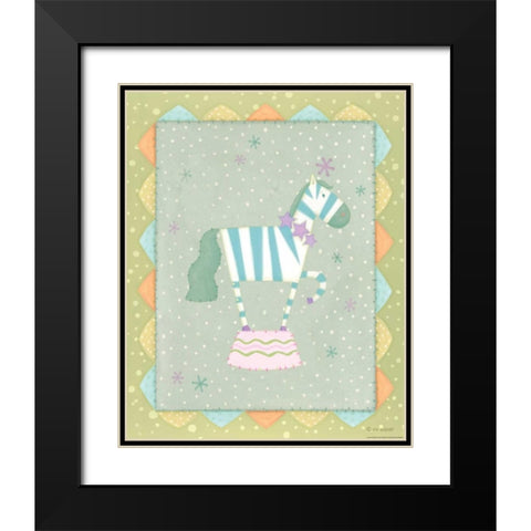 Circus 3 Zebra Black Modern Wood Framed Art Print with Double Matting by Eisner, Viv