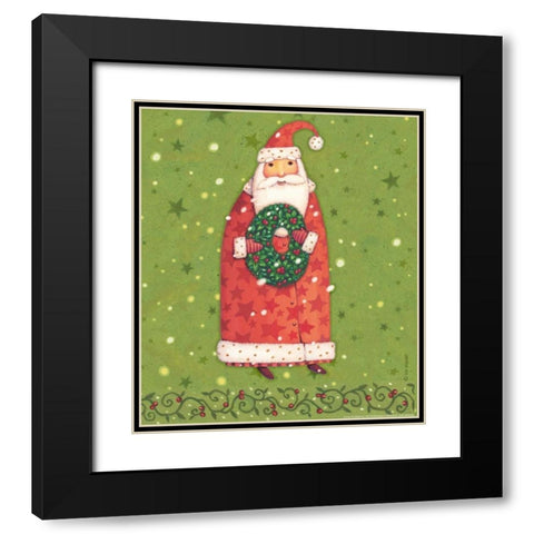 Green Santa  Black Modern Wood Framed Art Print with Double Matting by Eisner, Viv
