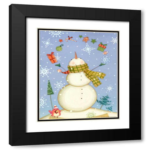 Snowman 1 Nb Black Modern Wood Framed Art Print with Double Matting by Eisner, Viv