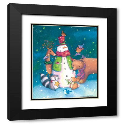 Snowman 2 Black Modern Wood Framed Art Print with Double Matting by Eisner, Viv