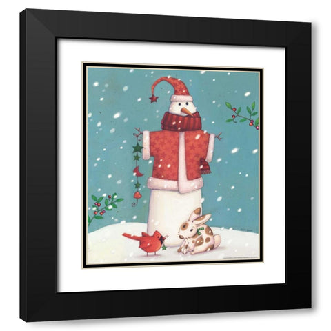 Snowman 3 Black Modern Wood Framed Art Print with Double Matting by Eisner, Viv