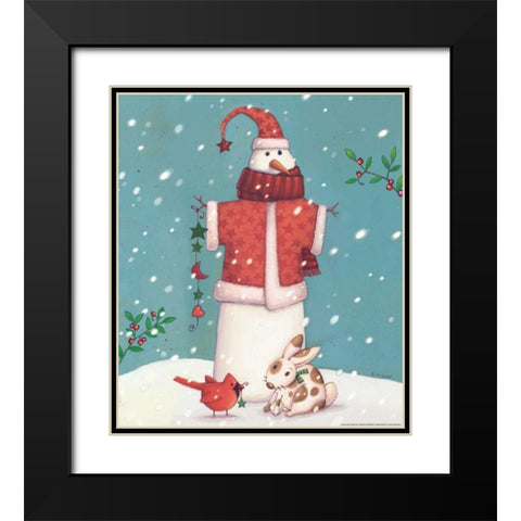 Snowman 3 Black Modern Wood Framed Art Print with Double Matting by Eisner, Viv