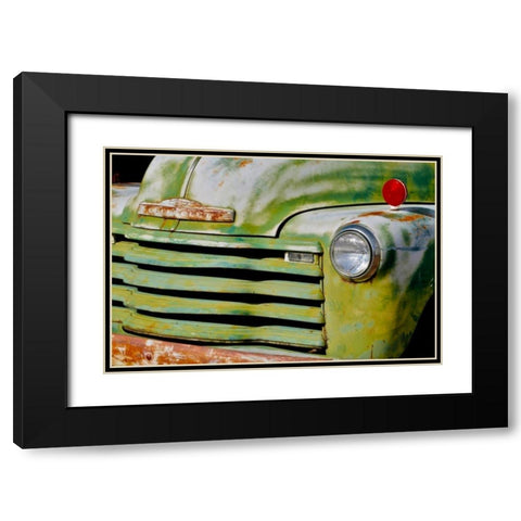 Green Truck Black Modern Wood Framed Art Print with Double Matting by Vizvary, Susan