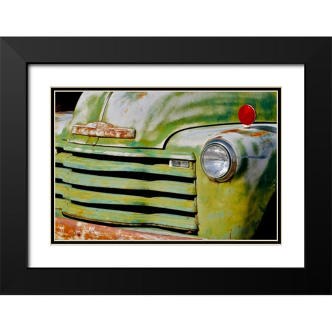 Green Truck Black Modern Wood Framed Art Print with Double Matting by Vizvary, Susan