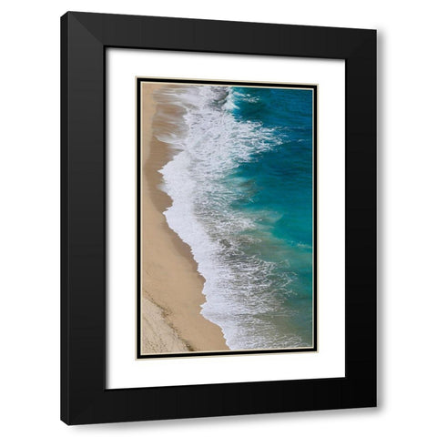 Ocean Ripples Black Modern Wood Framed Art Print with Double Matting by Vizvary, Susan