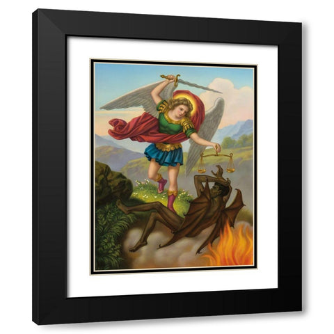 HL. MICHAEL Black Modern Wood Framed Art Print with Double Matting by Anonymous