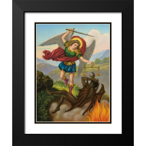 HL. MICHAEL Black Modern Wood Framed Art Print with Double Matting by Anonymous