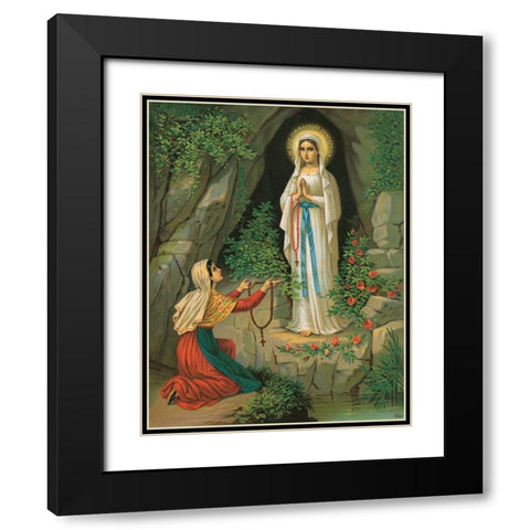 UNSERE LIEBE FRAU VON LOURDES Black Modern Wood Framed Art Print with Double Matting by Anonymous