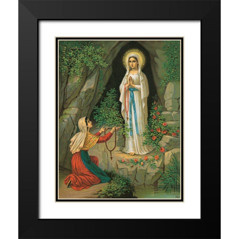 UNSERE LIEBE FRAU VON LOURDES Black Modern Wood Framed Art Print with Double Matting by Anonymous