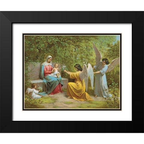 MADONNA Black Modern Wood Framed Art Print with Double Matting by Anonymous