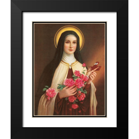 HL. THERESIA VOM KINDE JESU Black Modern Wood Framed Art Print with Double Matting by Anonymous