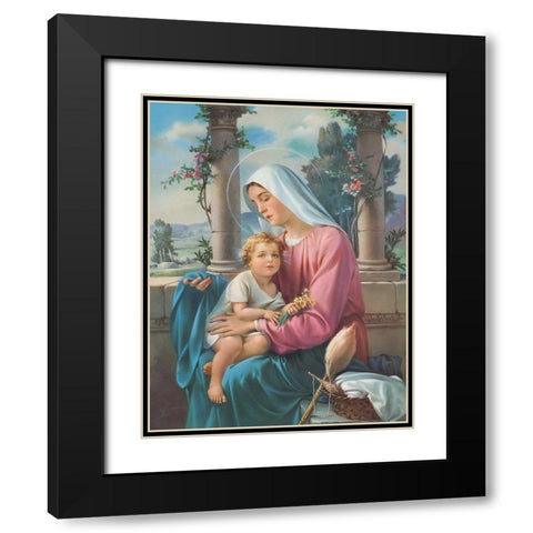 MADONNA Black Modern Wood Framed Art Print with Double Matting by Anonymous