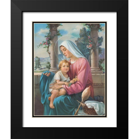 MADONNA Black Modern Wood Framed Art Print with Double Matting by Anonymous