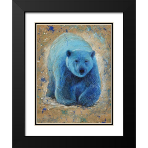 Polar bear Black Modern Wood Framed Art Print with Double Matting by Chamard, Jean-Marc