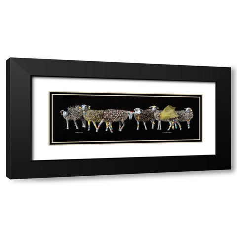 Sheep 01 Black Modern Wood Framed Art Print with Double Matting by Chamard, Jean-Marc