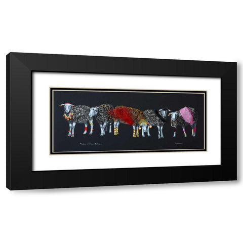 Sheep 02 Black Modern Wood Framed Art Print with Double Matting by Chamard, Jean-Marc