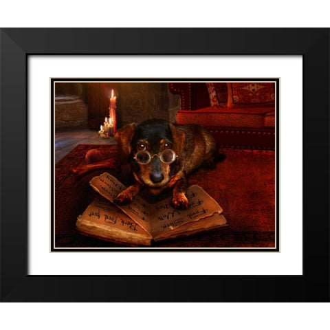 The book of Dogtalk Black Modern Wood Framed Art Print with Double Matting by Babette