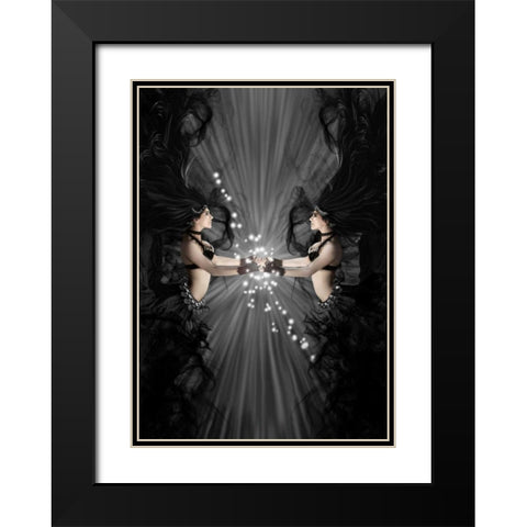 The bellydancers black Black Modern Wood Framed Art Print with Double Matting by Babette