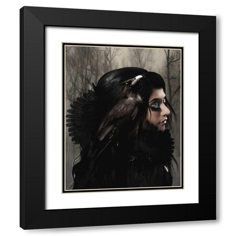 Wisdom black Black Modern Wood Framed Art Print with Double Matting by Babette