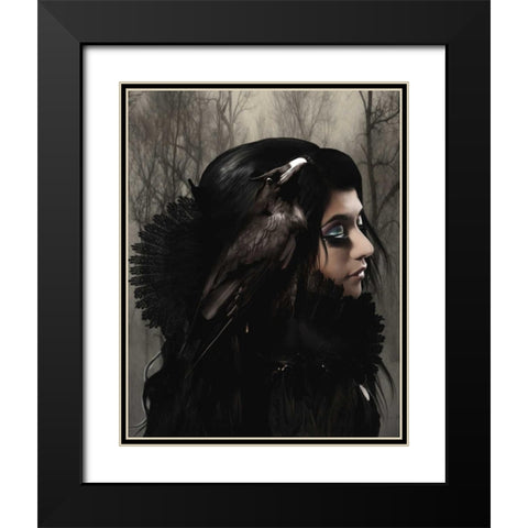 Wisdom black Black Modern Wood Framed Art Print with Double Matting by Babette