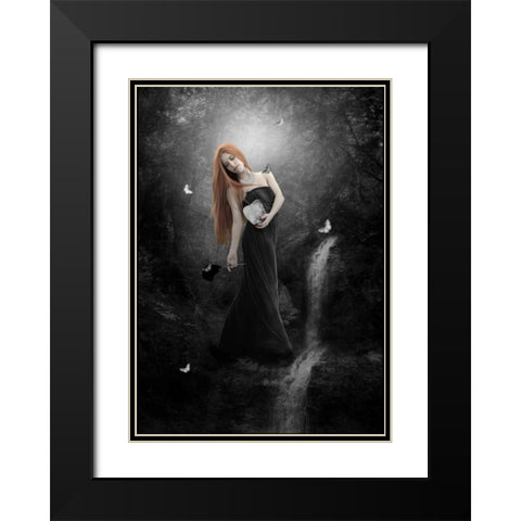 Calliope Black Modern Wood Framed Art Print with Double Matting by Babette