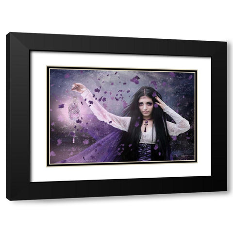 Wishful Black Modern Wood Framed Art Print with Double Matting by Babette