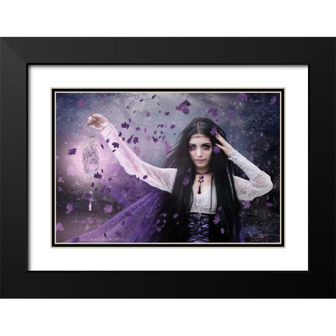 Wishful Black Modern Wood Framed Art Print with Double Matting by Babette